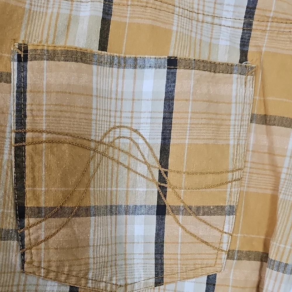 4 FatherZ Men's Plaid Cargo Shorts in Tan and White Size 2XL